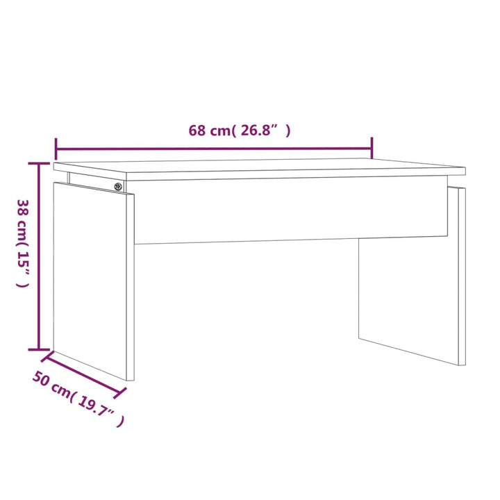 Salontafel 68x50x38 cm bewerkt hout grijs sonoma eiken