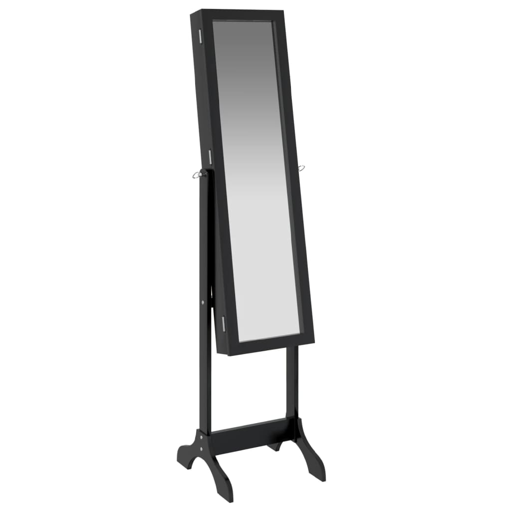 Spiegel vrijstaand 34x37x146 cm zwart
