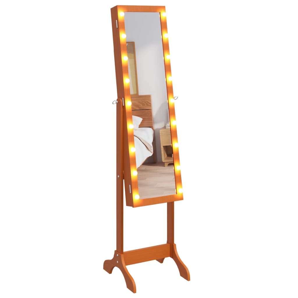 Spiegel vrijstaand met LED's 34x37x146 cm