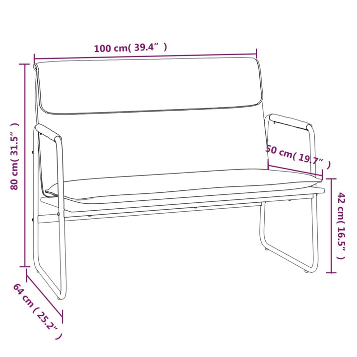 Bankje 100x64x80 cm stof lichtgrijs