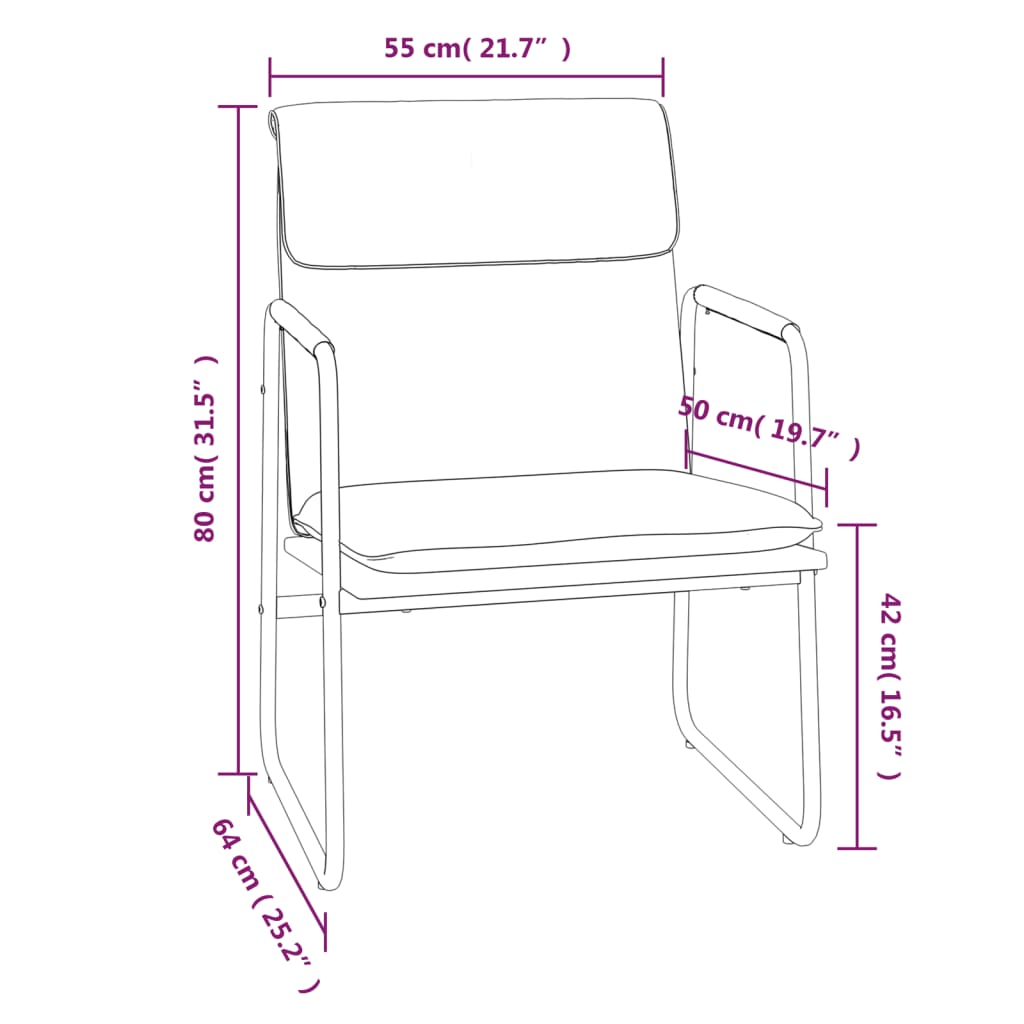 Loungestoel 55x64x80 cm kunstleer grijs