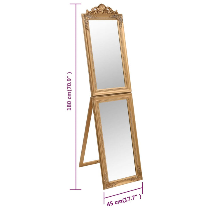 Spiegel vrijstaand 45x180 cm goudkleurig