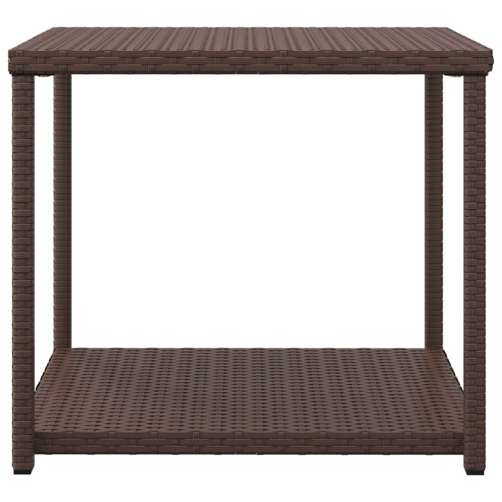 Bijzettafel 55x45x49 cm poly rattan bruin