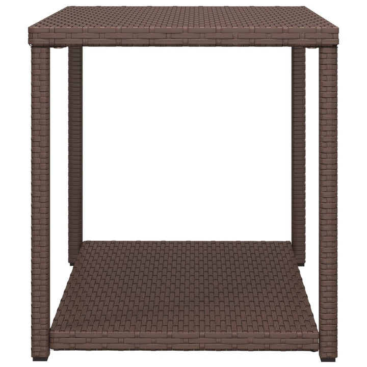 Bijzettafel 55x45x49 cm poly rattan bruin