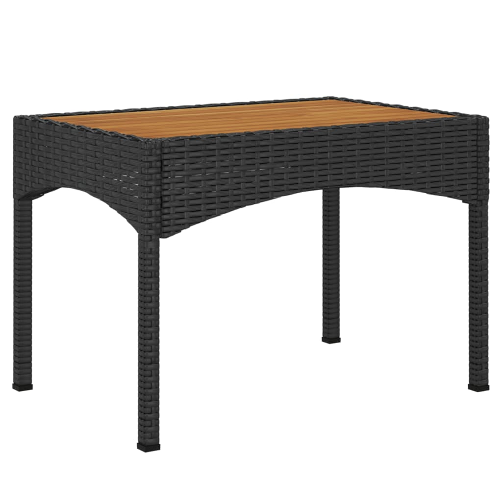 3-delige Loungeset met kussens poly rattan zwart