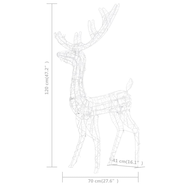 Kerstversiering rendier 3 st meerkleurig 120 cm acryl