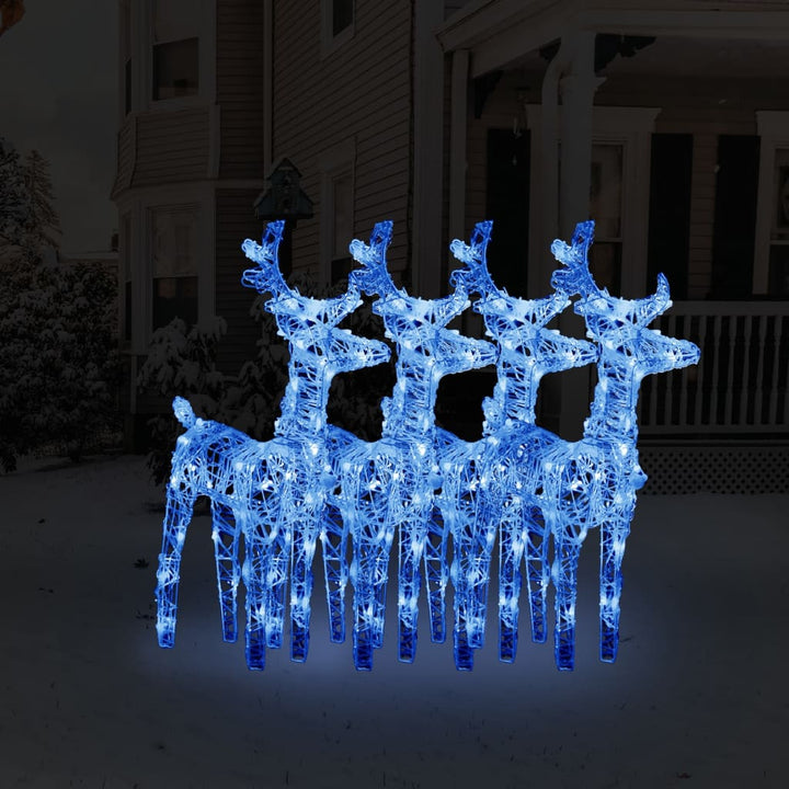 Kerstrendieren 4 st 160 LED's acryl blauw