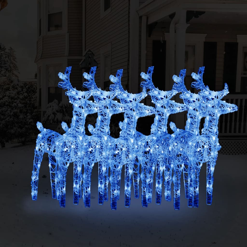 Kerstrendieren 6 st 240 LED's acryl blauw