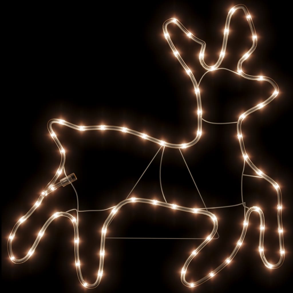 Kerstfiguur rendier met LED's 3 st 57x55x4,5 cm warmwit