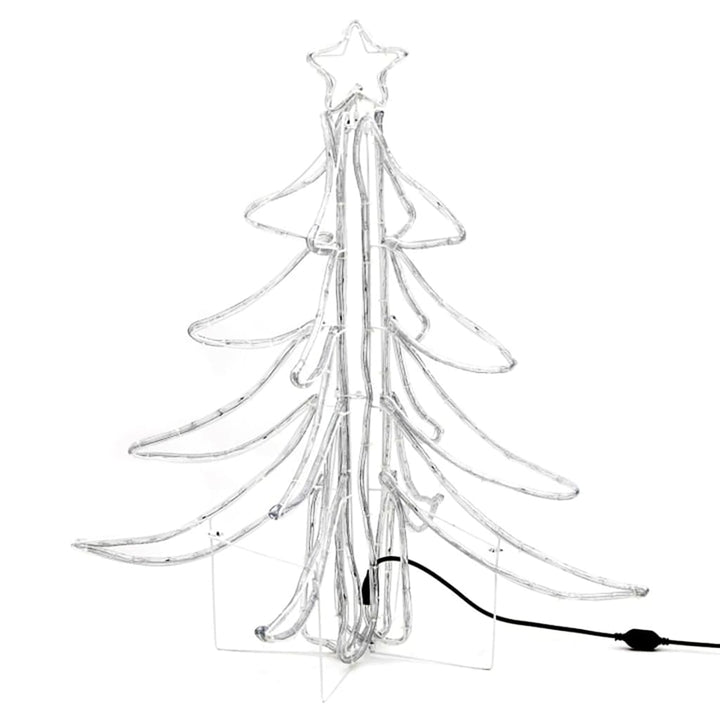 Kerstfiguur boom 2 st inklapbaar met LED's 87x87x93 cm warmwit
