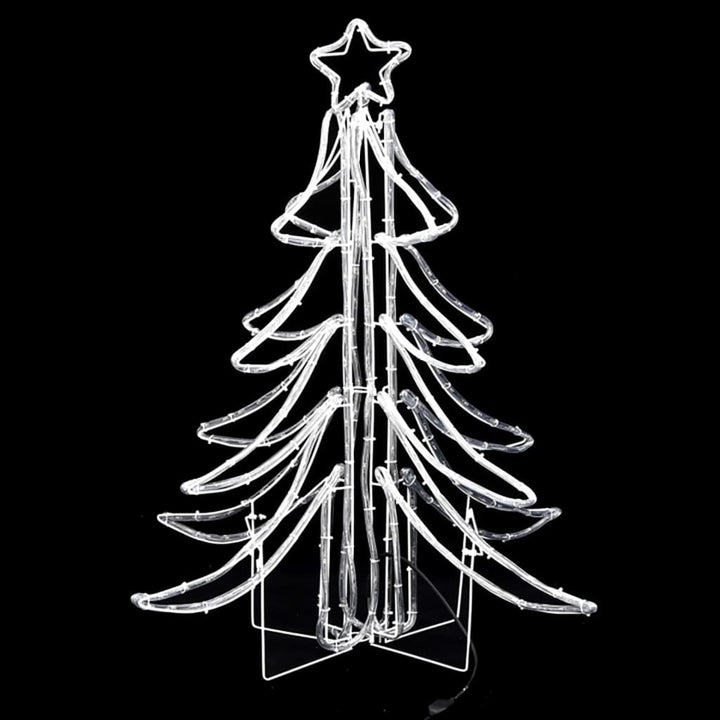 Kerstfiguur boom 2 st inklapbaar met LED's 87x87x93 cm warmwit