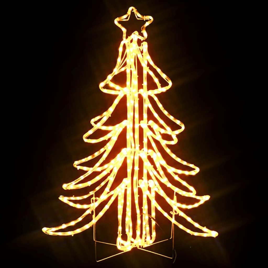 Kerstfiguur boom 2 st inklapbaar met LED's 87x87x93 cm warmwit
