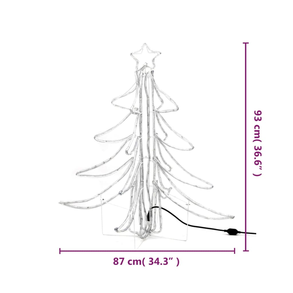 Kerstfiguur boom 3 st inklapbaar met LED's 87x87x93 cm warmwit