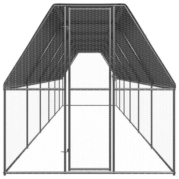 Buitenhok voor kippen 2x12x2 m gegalvaniseerd staal