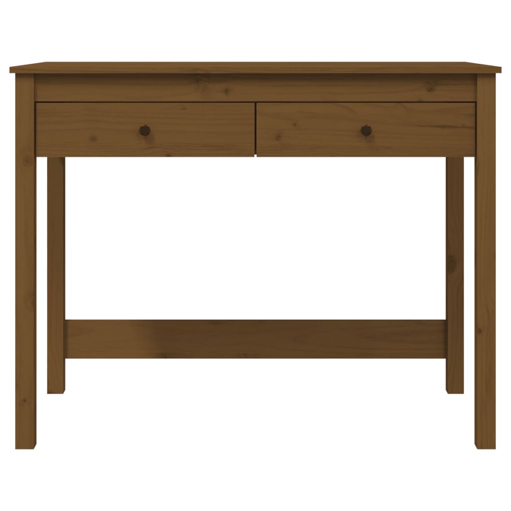 Bureau met lades 100x50x78 cm massief grenenhout honingbruin