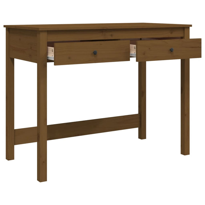 Bureau met lades 100x50x78 cm massief grenenhout honingbruin