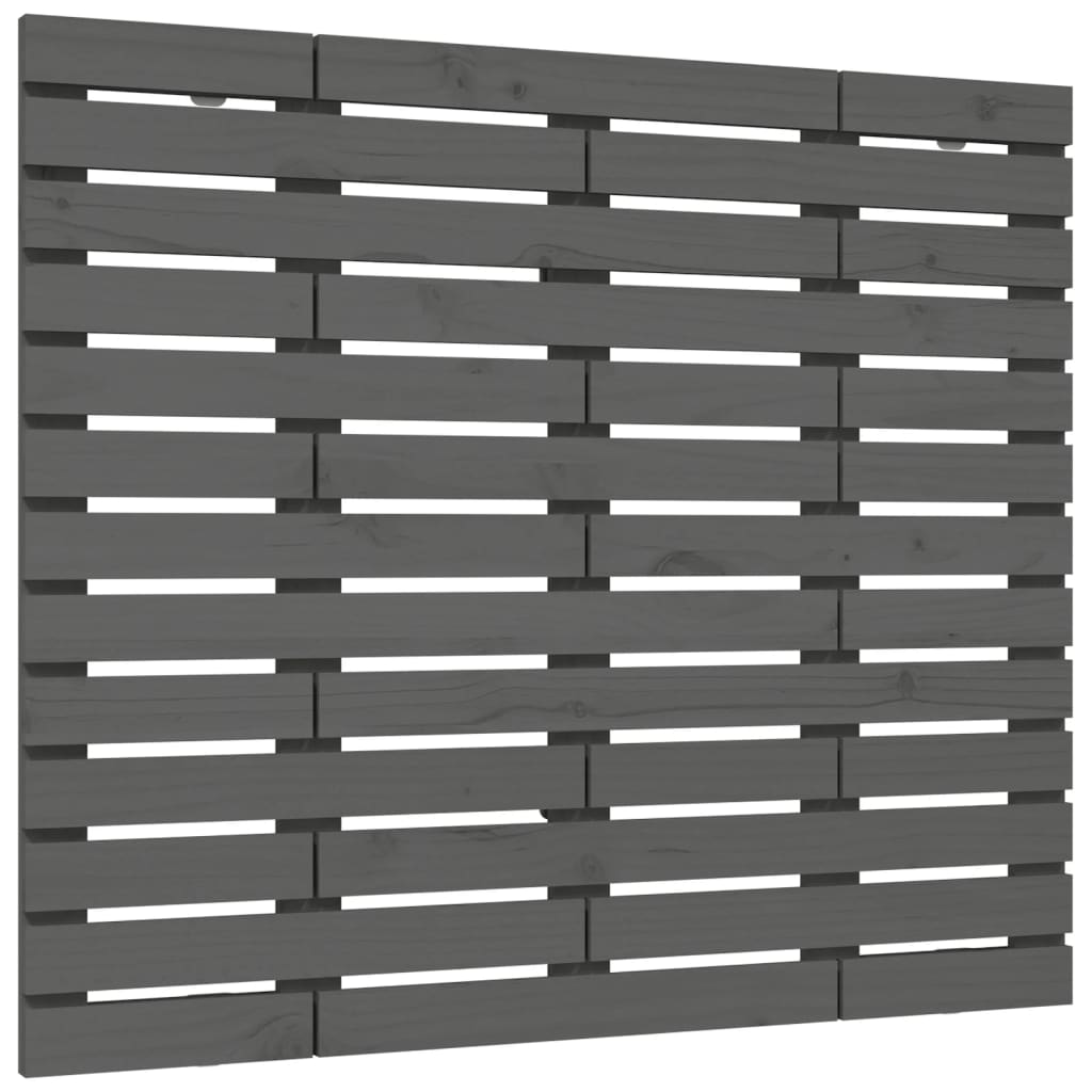 Hoofdbord wandmontage 106x3x91,5 cm massief grenenhout grijs