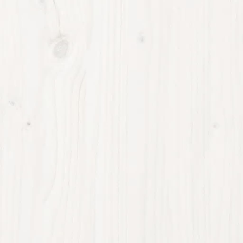 Hoofdbord wandmontage 126x3x91,5 cm massief grenenhout wit