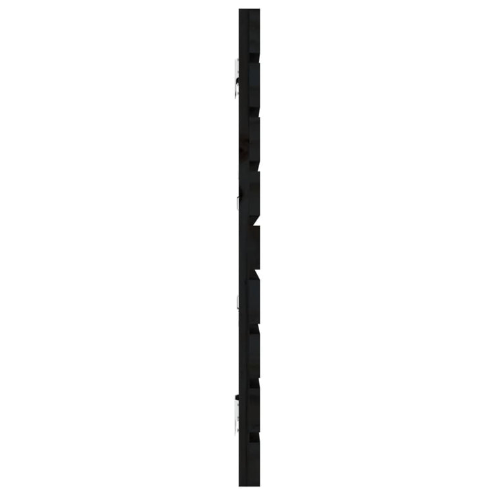 Hoofdbord wandmontage 206x3x63 cm massief grenenhout zwart