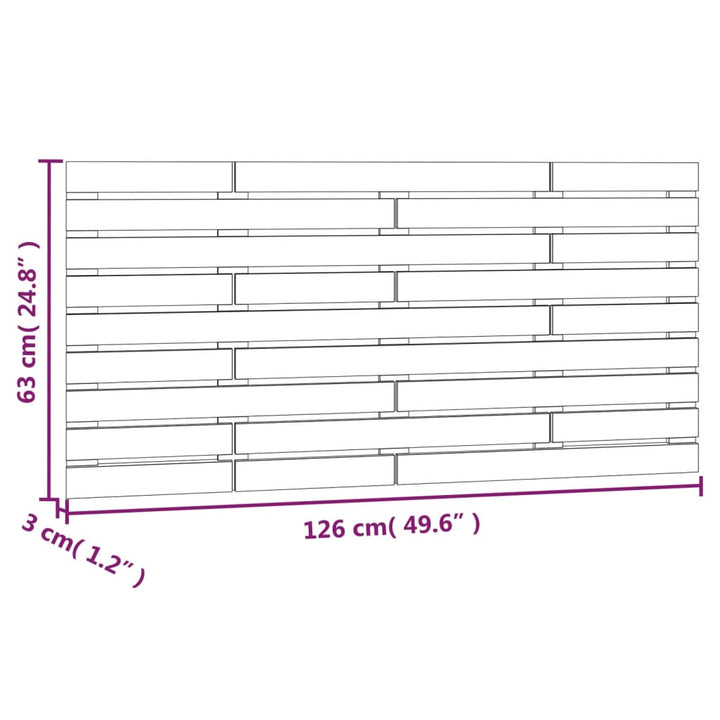 Hoofdbord wandmontage 126x3x63 cm groenhout honingbruin