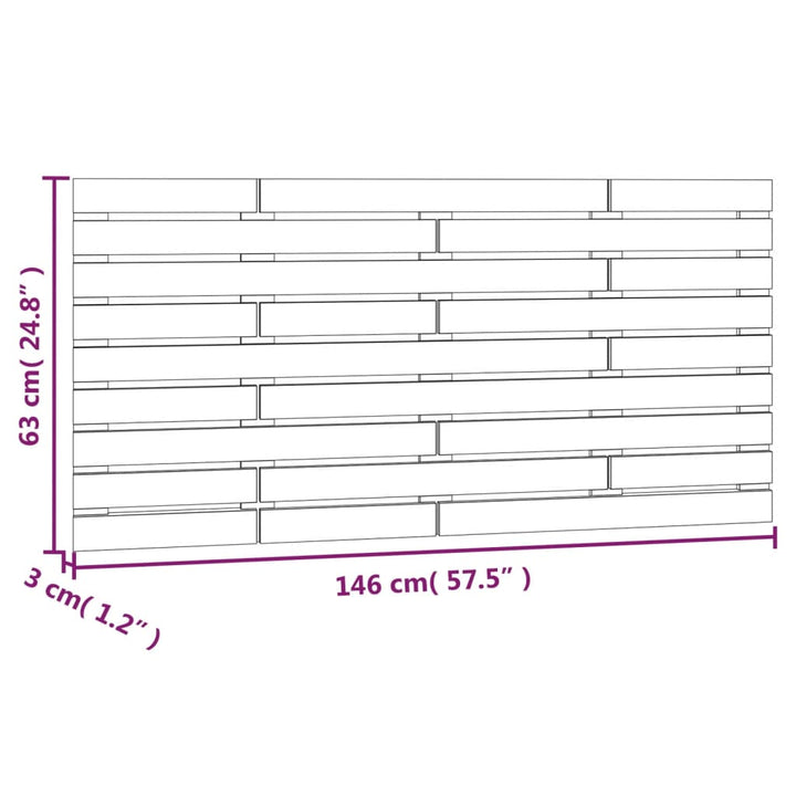 Hoofdbord wandmontage 146x3x63 cm grenenhout honingbruin