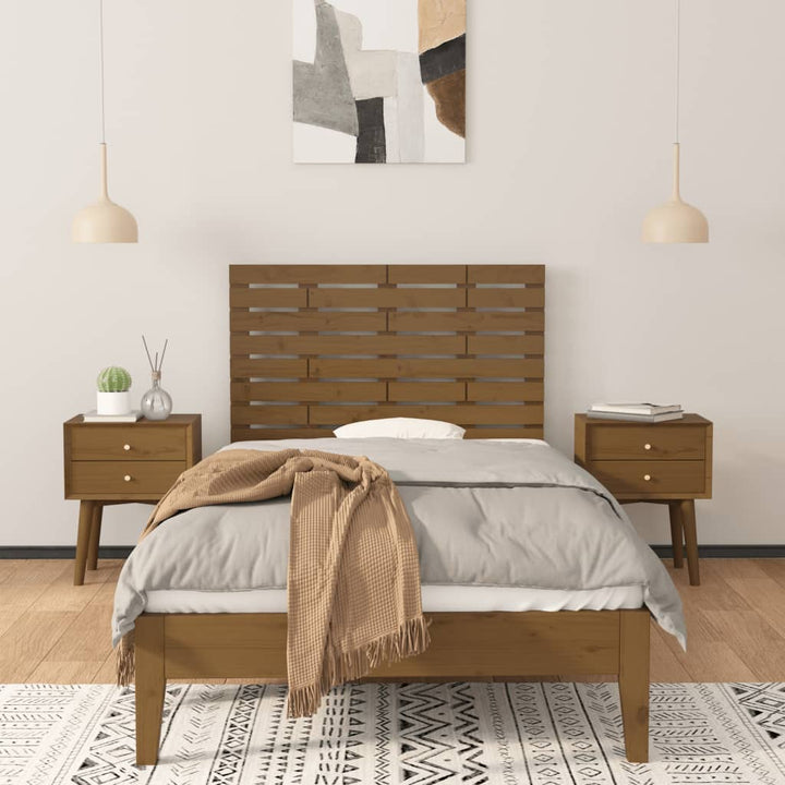 Hoofdbord wandmontage 81x3x63 cm massief grenenhout honingbruin