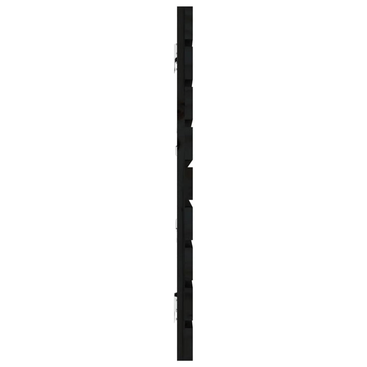 Hoofdbord wandmontage 186x3x63 cm massief grenenhout zwart