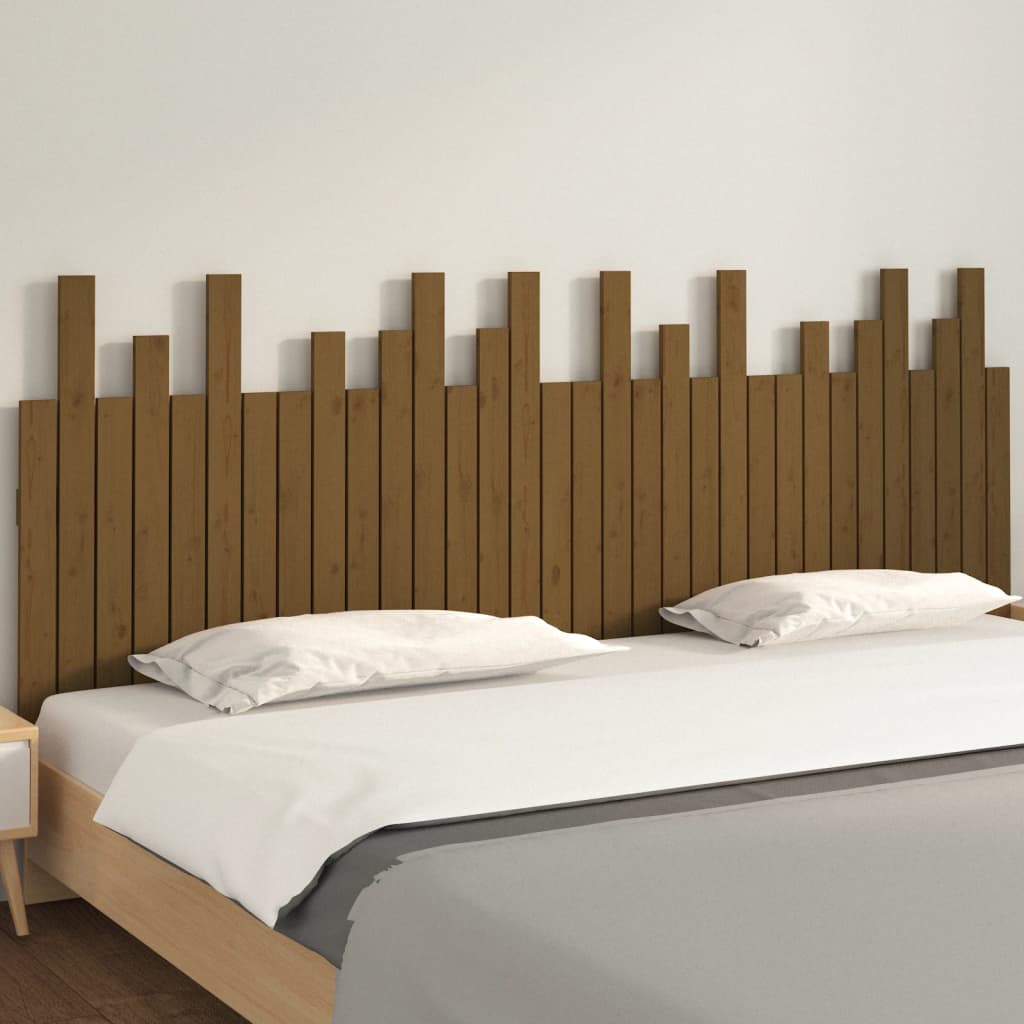 Hoofdbord wandmontage 204x3x80 cm grenenhout honingbruin