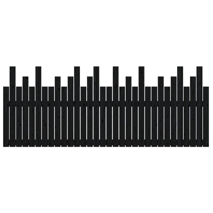 Hoofdbord wandmontage 204x3x80 cm massief grenenhout zwart