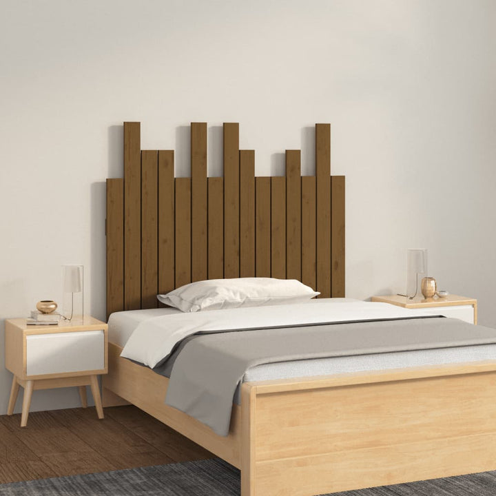 Hoofdbord wandmontage 95,5x3x80 cm grenenhout honingbruin