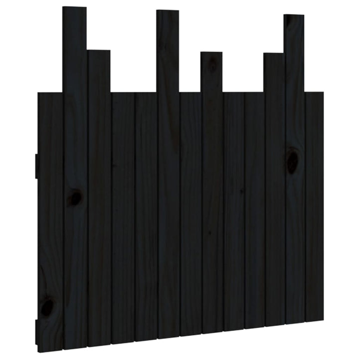 Hoofdbord wandmontage 82,5x3x80 cm massief grenenhout zwart