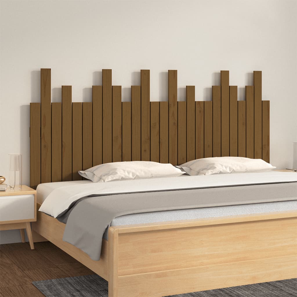 Hoofdbord wandmontage 166x3x80 cm grenenhout honingbruin