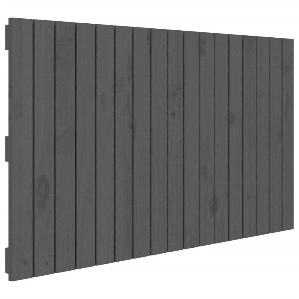 Wandhoofdbord 108x3x60 cm massief grenenhout grijs