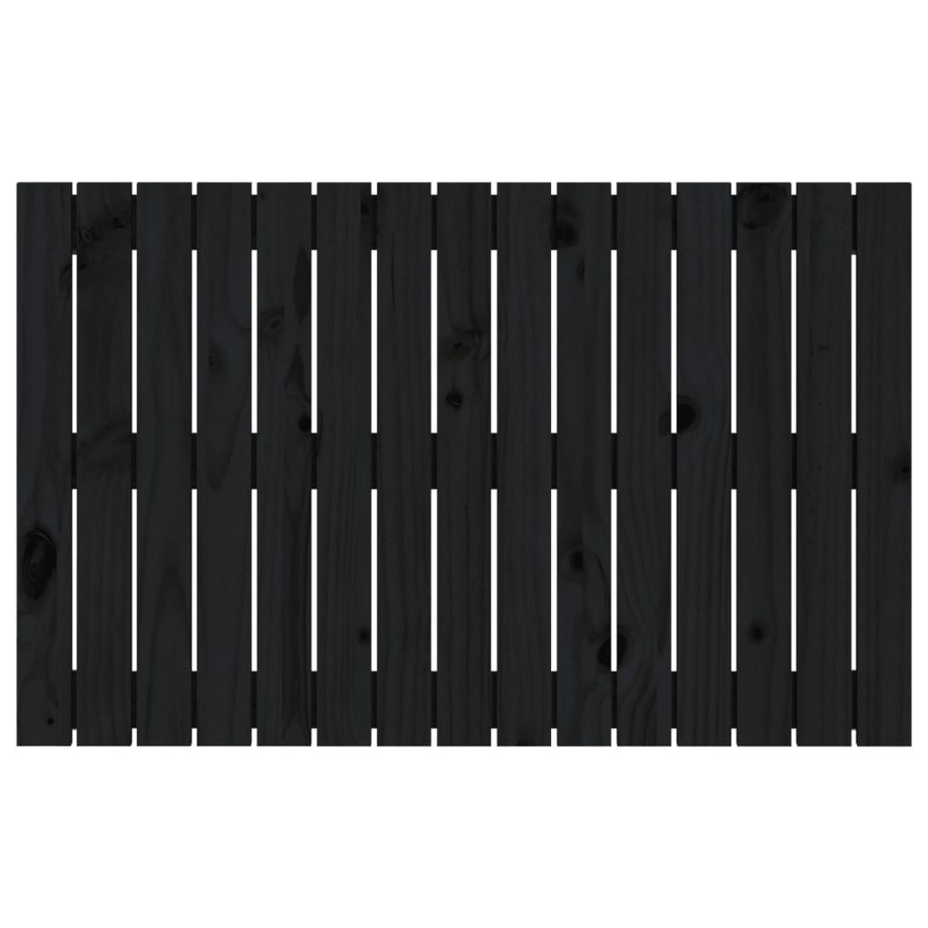 Wandhoofdbord 95,5x3x60 cm massief grenenhout zwart