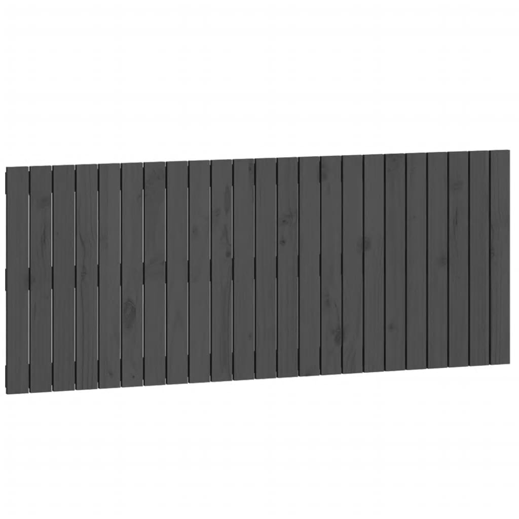 Wandhoofdbord 147x3x60 cm massief grenenhout grijs