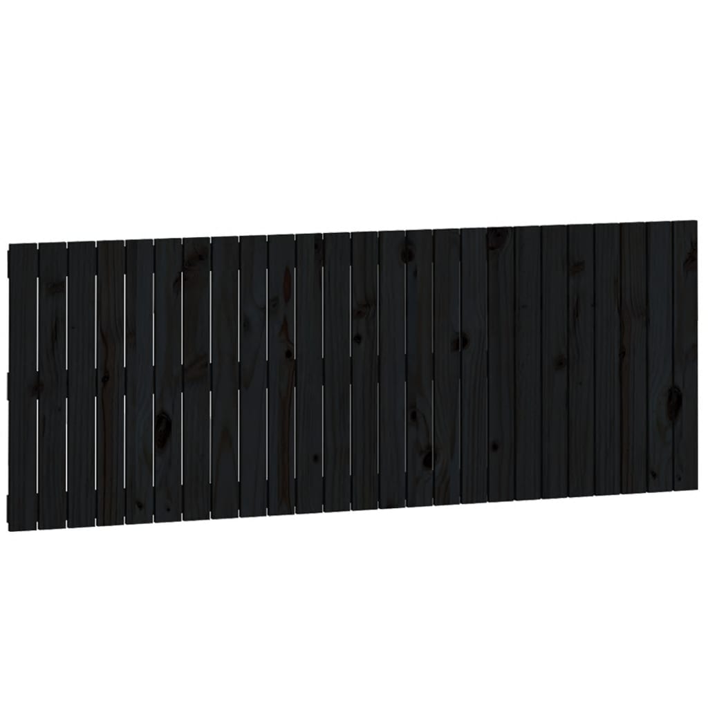 Wandhoofdbord 159,5x3x60 cm massief grenenhout zwart