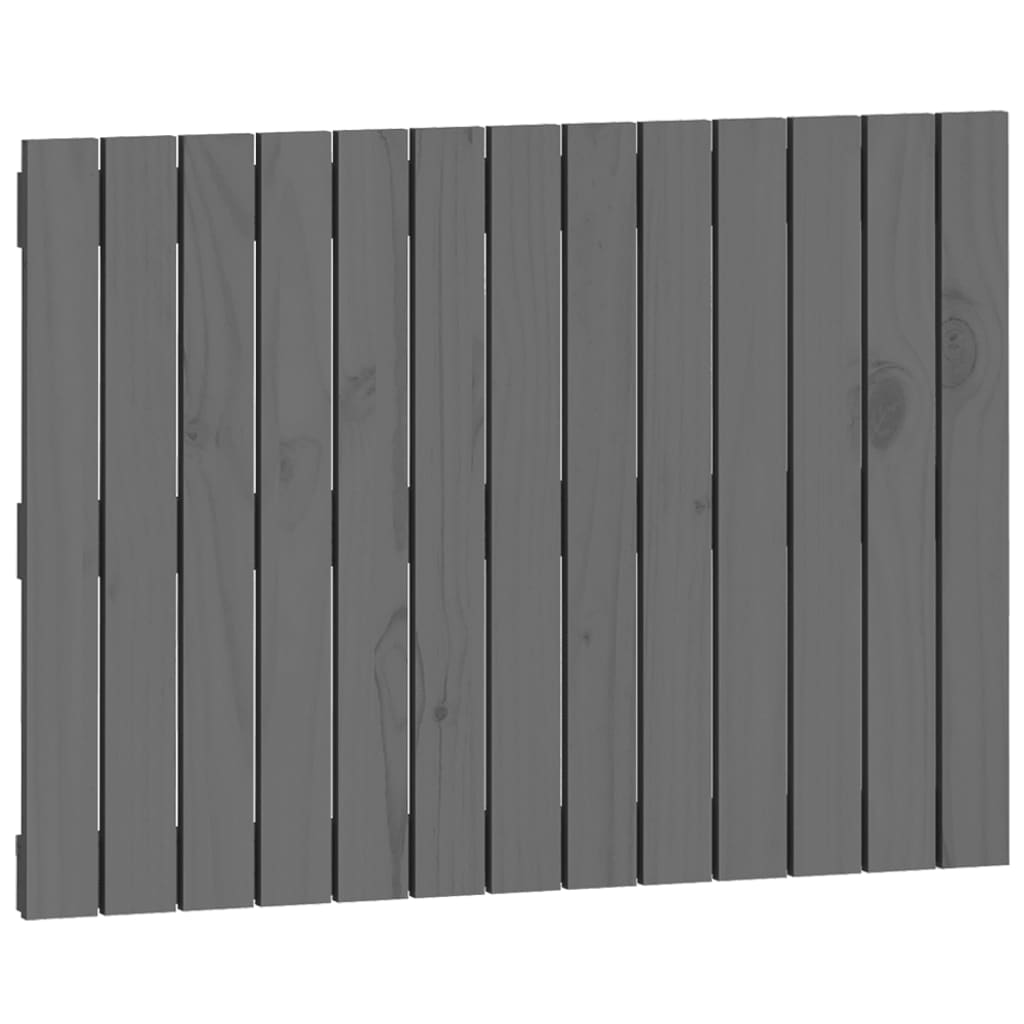 Wandhoofdbord 82,5x3x60 cm massief grenenhout grijs