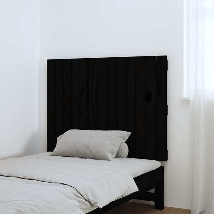 Wandhoofdbord 82,5x3x60 cm massief grenenhout zwart