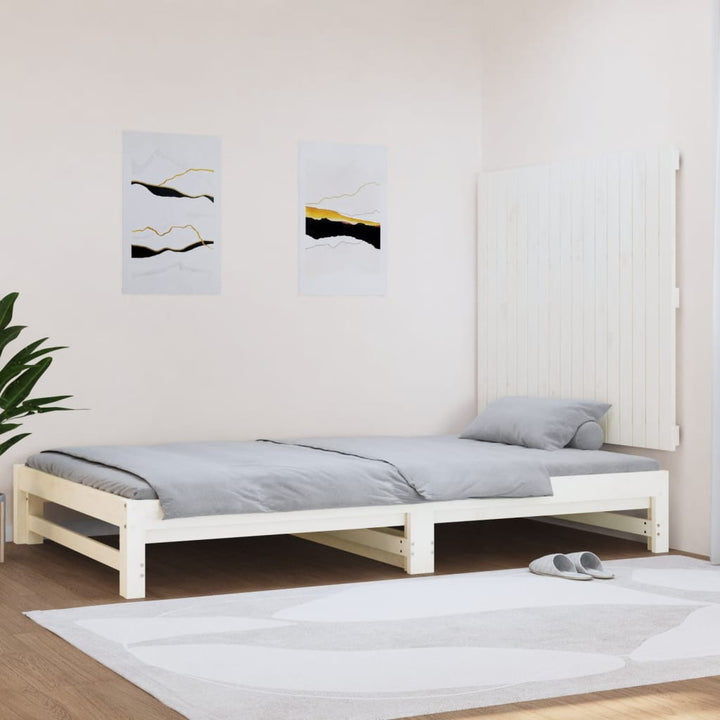 Wandhoofdbord 108x3x90 cm massief grenenhout wit