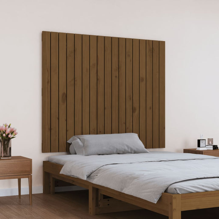 Wandhoofdbord 108x3x90 cm massief grenenhout honingbruin
