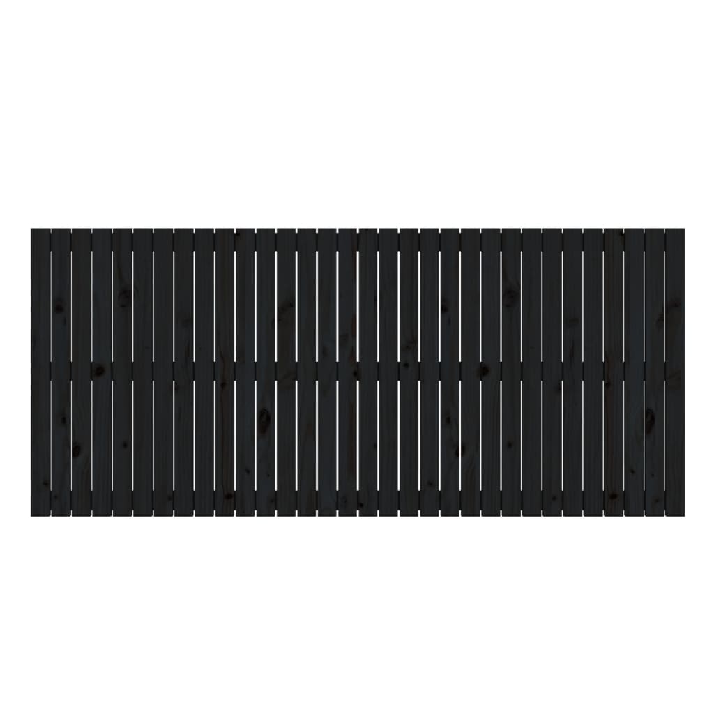 Wandhoofdbord 204x3x90 cm massief grenenhout zwart