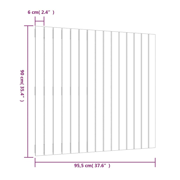 Wandhoofdbord 95,5x3x90 cm massief grenenhout wit