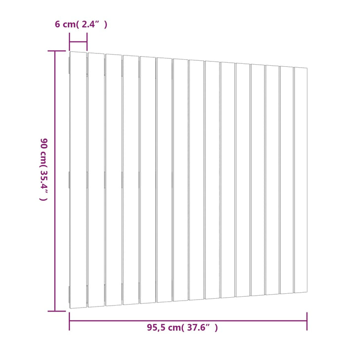 Wandhoofdbord 95,5x3x90 cm massief grenenhout zwart