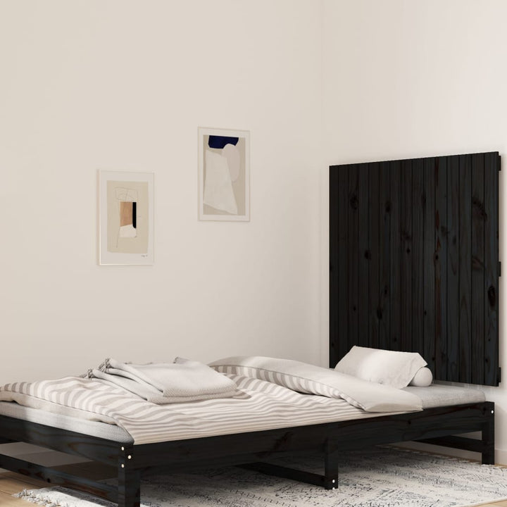 Wandhoofdbord 95,5x3x90 cm massief grenenhout zwart