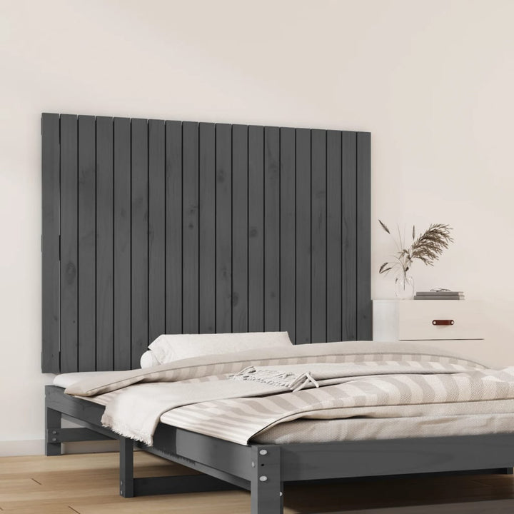 Wandhoofdbord 127,5x3x90 cm massief grenenhout grijs