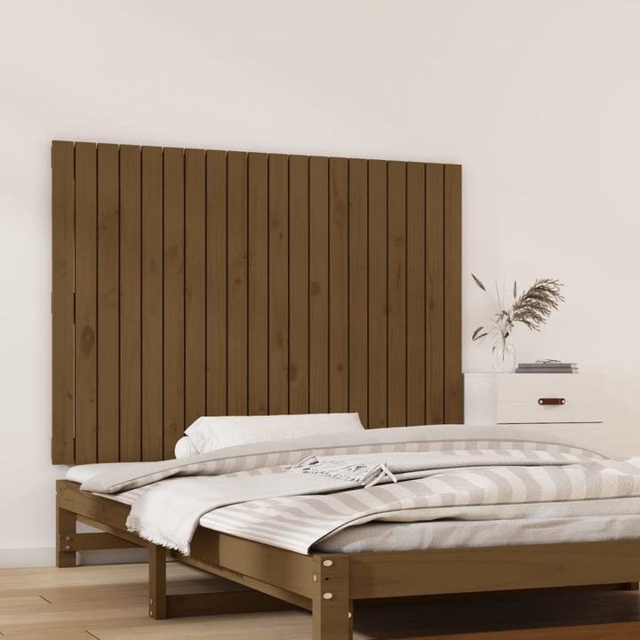Wandhoofdbord 127,5x3x90 cm massief grenenhout honingbruin