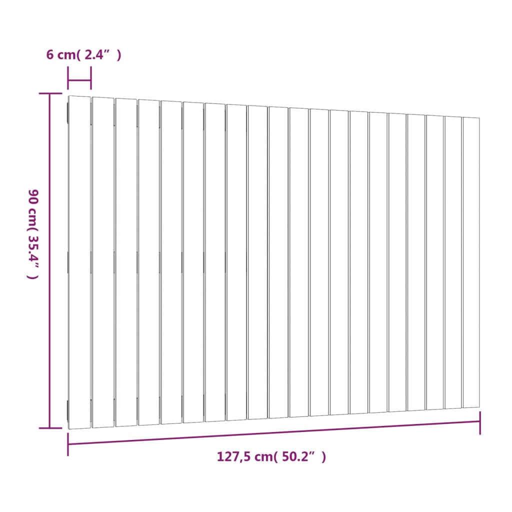 Wandhoofdbord 127,5x3x90 cm massief grenenhout honingbruin