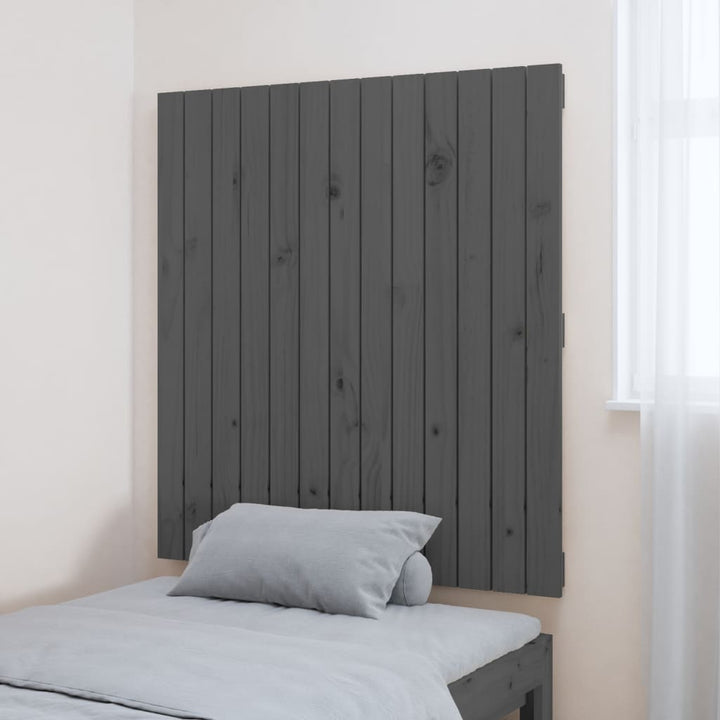 Wandhoofdbord 82,5x3x90 cm massief grenenhout grijs