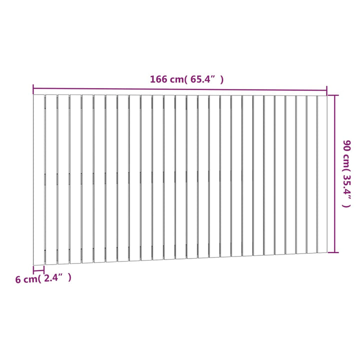 Wandhoofdbord 166x3x90 cm massief grenenhout wit