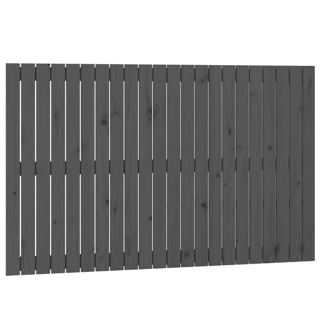 Wandhoofdbord 140x3x90 cm massief grenenhout grijs